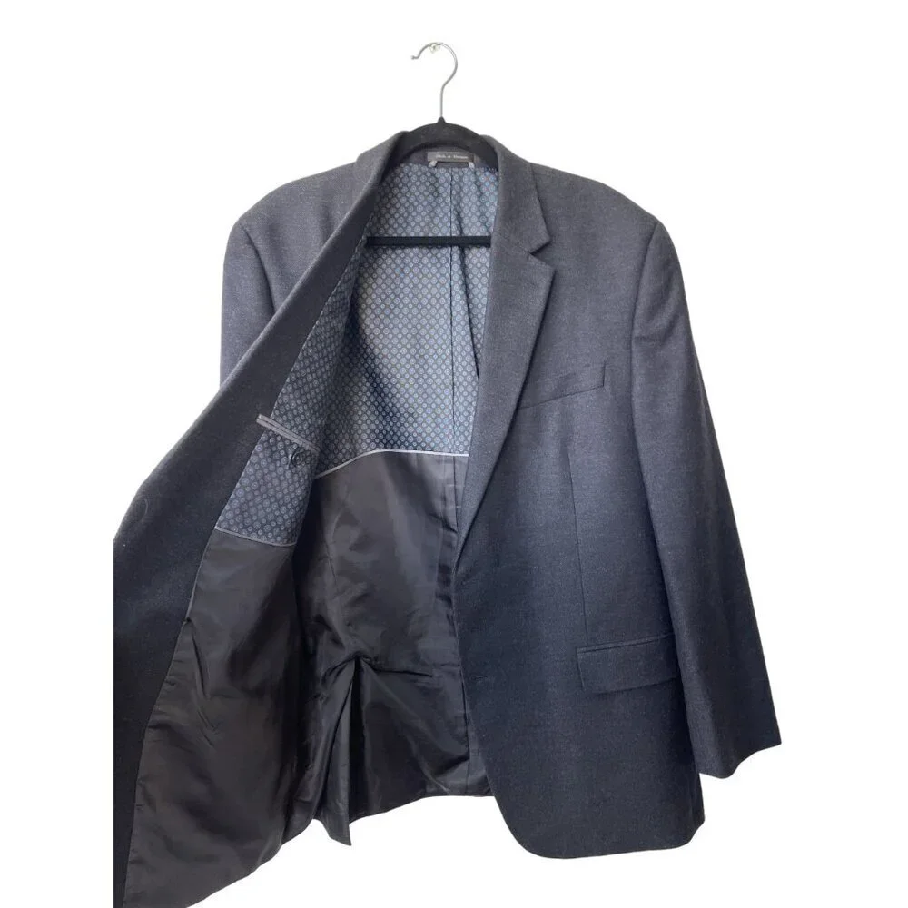 Michael Kors‎ Blazer Coat Jacket 44L Black Wool Cashmere Dressy Classic Suit